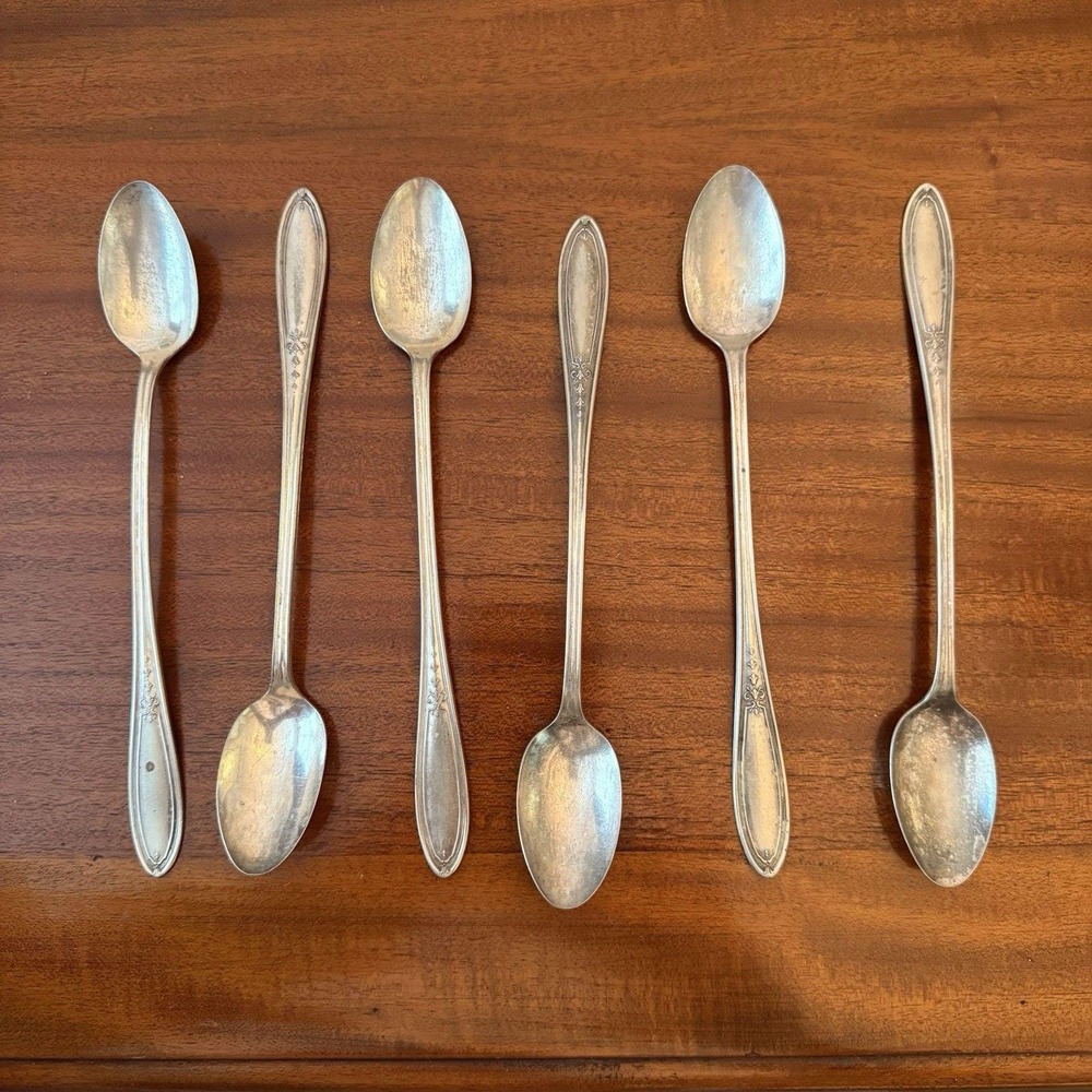 Niagara Falls Oneida Merced Iced‎ Tea Spoons Set 6 Silverplate